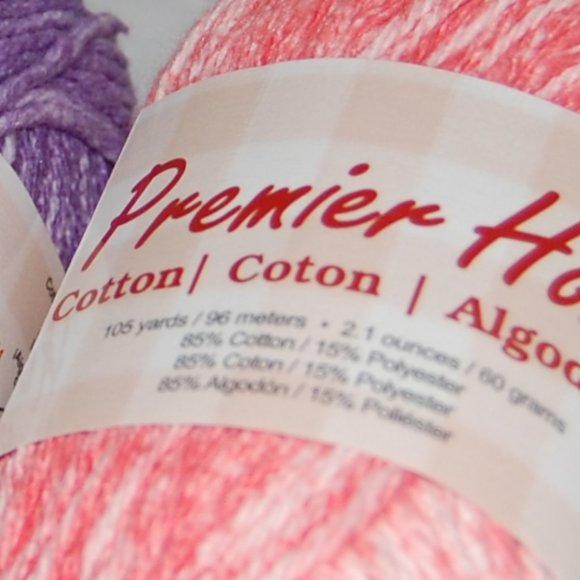 Mixed Lot of 3, #4 Worsted, Premier Yarns, 85% Cotton - Picture 7 of 11